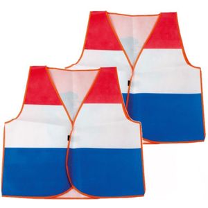 6x stuks Nederland supporter vestjes - EK/WK voetbal - Koningsdag artikelen