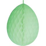 3x stuks hangdecoratie honeycomb paaseieren pastel groen van papier 30 cm - Brandvertragend - Paas/pasen thema decoraties/versieringen