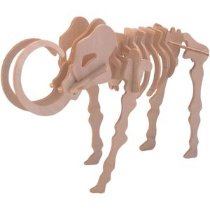 Houten Dieren 3D Puzzel Mammoet - Speelgoed Bouwpakket 23 X 18,5 X 0,3 Cm.