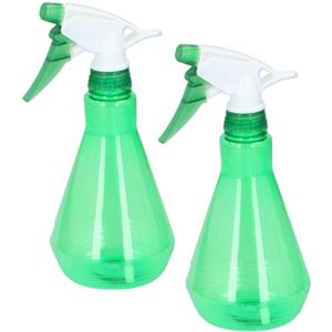 3x stuks plantenspuiten groen 500 ml kunststof - Waterverstuiver - Tuinartikelen