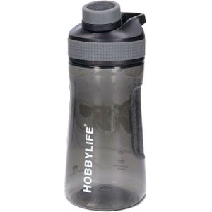 B-Home Waterfles / drinkfles / sportfles Aquamania - zwart smoked- 530 ml - kunststof - bpa vrij - lekvrij - Stijlvolle fles