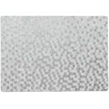 4x stuks stevige luxe Tafel placemats Stones zilver 30 x 43 cm - Met anti slip laag en Pu coating toplaag