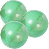 6x stuks opblaasbare strandballen plastic groen 28 cm - Strand buiten zwembad speelgoed
