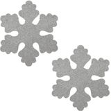 Zilveren sneeuwvlokken 40 cm - hangdecoratie / boomversiering zilver