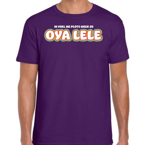 Bellatio Decorations Verkleed T-shirt voor heren - Oya lele - paars - carnaval - foute party