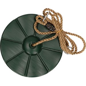 Kinder speeltoestel groene schommeldisk ronde schommel 28 cm - Buitenspeelgoed - Schommelen - Speeltoestel schommeldisc/schijf