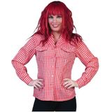 Dames Tiroler overhemd rood/wit / Oktoberfest blouse voor dames