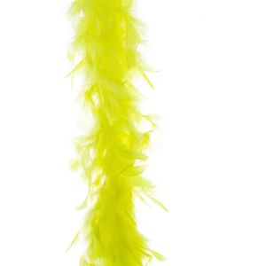 Carnaval verkleed veren Boa kleur fluor geel 2 meter - Verkleedkleding accessoire