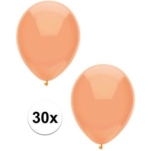 30x Perzik oranje metallic ballonnen 30 cm - Feestversiering/decoratie ballonnen perzik oranje