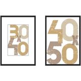 3x stuks houten fotolijst bruin geschikt voor een foto van 30 x 40 cm of 40 x 50 cm