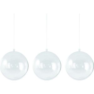 15x Transparante DIY kerstbal 12 cm - Kerstballen om te vullen - Knutselmateriaal kerstballen maken