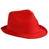 6x stuks trilby feesthoedje rood voor volwassenen - Carnaval party hoeden