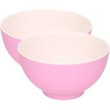 4x stuks onbreekbare kunststof/melamine roze dessert schaaltje Dia 14 x H 7.5 cm voor outdoor/camping/picknick/strand