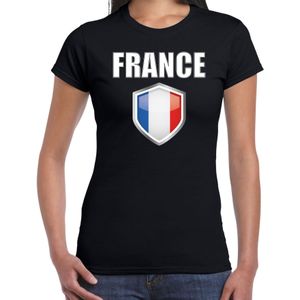 Frankrijk landen t-shirt zwart dames - Franse landen shirt / kleding - EK / WK / Olympische spelen France outfit