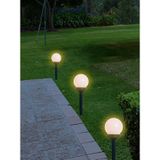 4x Buiten/Tuin LED Bollen Stekers Noah Solar Verlichting 27 cm