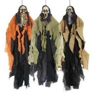 1x Skelet horror hang decoratie pop 60 cm - Halloween versiering hangende poppen