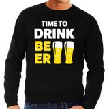 Time to drink Beer tekst sweater zwart heren - heren trui Time to drink Beer
