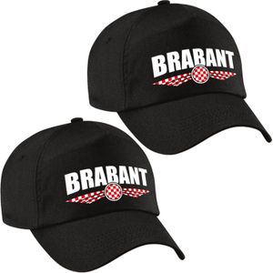 2x stuks Brabant cap/pet zwart voor dames en heren - Brabantcarnaval baseball cap