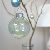 Othmar Decorations kerstballen 15x - transparant parelmoer -glas -4 cm
