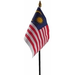 Maleisie mini vlaggetje op stok 10 x 15 cm