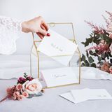PartyDeco Enveloppendoos goud huisje - bruiloft - goud - glas/metaal - 13 x 21 cm