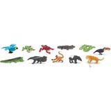 Plastic speelgoed dieren figuren - oerwoud wilde/dierentuin dieren - 11 stuks