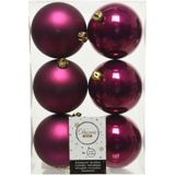 24x stuks kunststof kerstballen framboos roze (magnolia) 8 cm - Mat/glans - Onbreekbare plastic kerstballen