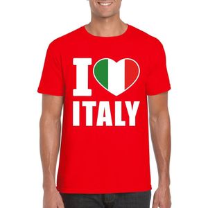 Rood I love Italy supporter shirt heren - Italie t-shirt heren