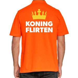 Koningsdag poloshirt / polo t-shirt Koning Flirten oranje heren - Koningsdag personeel shirts