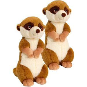 2x stuks pluche knuffel Stokstaartjes van 30 cm - Dieren knuffelbeesten voor kinderen of decoratie