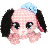 Pluche designer knuffel P-Lushes Pets basset hond roze 15 cm - Dieren speelgoed knuffels - Cala Basethound
