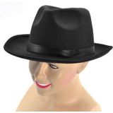 2x stuks zwarte Fedora verkleed hoed voor volwassenen - Ook o.a geschikt voor Halloween Freddy Krueger, Al Capone, Gangsters