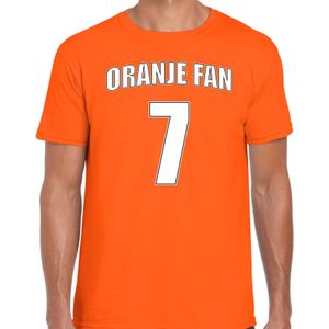 Oranje fan t-shirt voor heren - Oranje fan nummer 7 - Nederland supporter - EK/ WK shirt / outfit