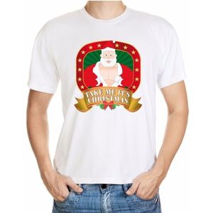 Foute kerst shirt wit - take me its Christmas - voor heren