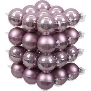 Othmar Decorations Kerstballen - 36x st - salie paars/lichtpaars - 6 cm - glas - mat/glans