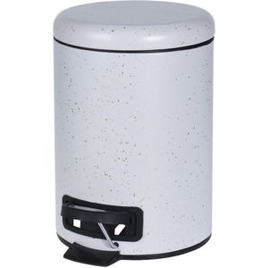 Witte vuilnisbak/pedaalemmer met spikkels 3 liter - Vuilnisemmers/vuilnisbakken/pedaalemmers/prullenbakken voor toilet