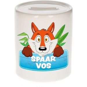 Kinder spaarpot met spaar vos opdruk - keramiek - vossen spaarpotten