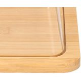 Quesera serveerplankje met stolp - hout - met deksel - 26 x 21 cm - kaasplank/taartplank