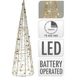 Verlichte LED kegel kerstbomen 2x st - 40 cm - goud