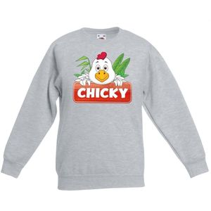 Chicky de kip sweater grijs voor kinderen - unisex - kippen trui - kinderkleding / kleding