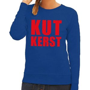 Foute kersttrui / sweater Kutkerst blauw voor dames - Kersttruien