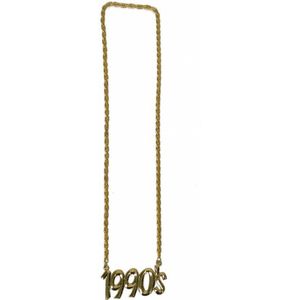 Verkleed sieraden ketting - thema Nineties/jaren 90 - feestartikelen - goudkleurig