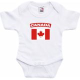 Canada baby rompertje met vlag wit jongens en meisjes - Kraamcadeau - Babykleding - Canada landen romper