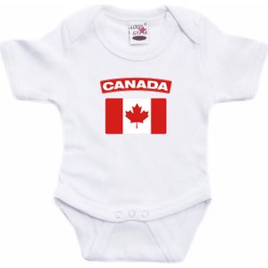 Canada baby rompertje met vlag wit jongens en meisjes - Kraamcadeau - Babykleding - Canada landen romper