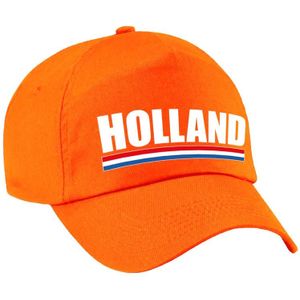 2x stuks holland supporters pet oranje voor jongens en meisjes - kinderpetten - Nederland landen cap - supporter accessoire