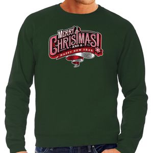 Merry Christmas Kerstsweater / Kerst trui groen voor heren - Kerstkleding / Christmas outfit