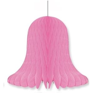 1x Roze decoratie klokken/kerstklokken lampionnen 20 cm - feestversiering/kerstversiering