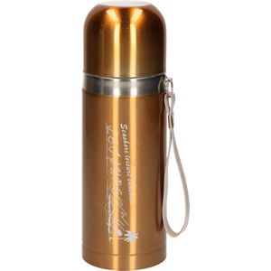 RVS thermosfles / isoleerfles met touwtje goud 350 ml - Thermoflessen