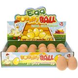 12x stuks namaak eieren stuiterend bruin 5 cm - Speelgoed - Fopartikel