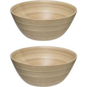 Secret de Gourmet Slakom/serveer schalen - bamboe beige - D25 cm - 2x